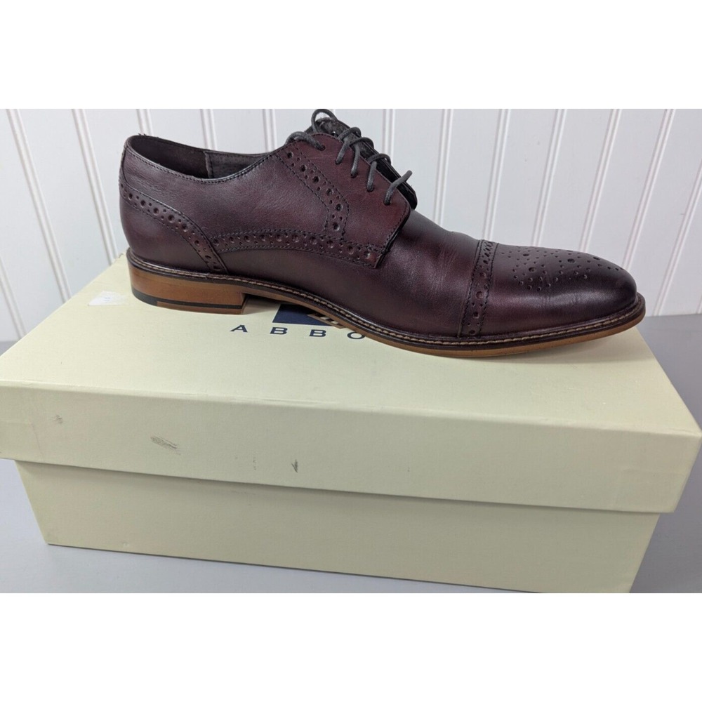 Joseph Abboud Heritage Shoes Mens Sz 11D Burgundy Leather Oxford Wingtip‎ Cherry - Picture 3 of 8
